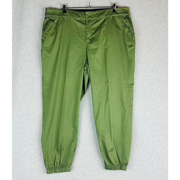 Lane Bryant Womans Sz 20 Plus Pants Green Comfort Waist Pockets - Picture 3 of 9